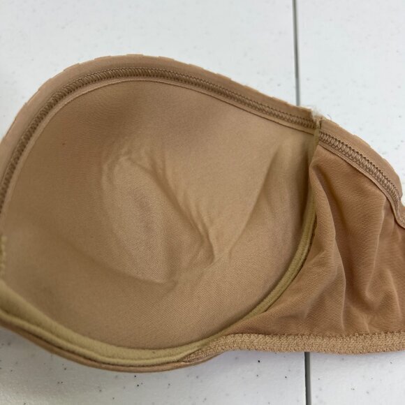 Very Sexy Victorias Secret Strapless Bra 36D Plunge Wire‎ Pushup Nude Beige Skin - Picture 8 of 12